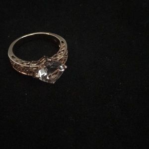 10K rose gold ring with morganite center stone